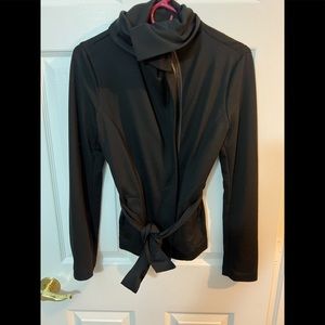 Armani Exchange black zip jacket w/belt